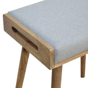 Grey Tweed Solid Wood Footstool - The House Office