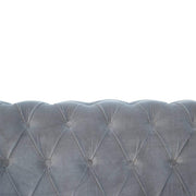 Grey Velvet Double Seated Chesterfield Sofa - The House Office