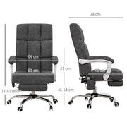 Grey Microfibre Vibrating Massage Office Chair - The House Office
