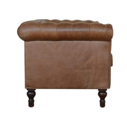 Brown Leather Double Seated Chesterfield Sofa - The House Office