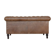 Brown Leather Double Seated Chesterfield Sofa - The House Office