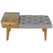 Grey Tweed Bench with 1 Drawer - The House Office