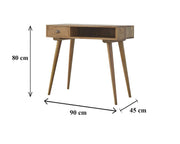 Mandal Wood Writing Desk with Open Drawer - The House Office
