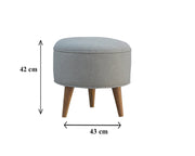 Round Grey Tweed Footstool - The House Office