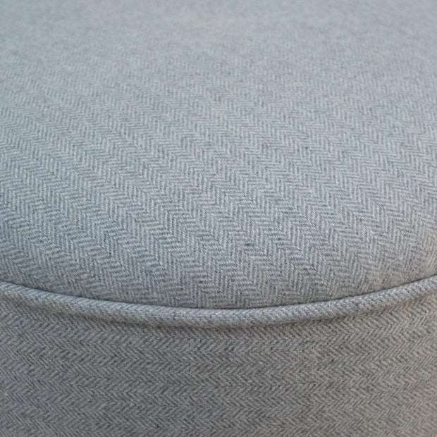 Round Grey Tweed Footstool - The House Office