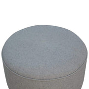 Round Grey Tweed Footstool - The House Office