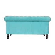 Aqua Velvet Double Seated Chesterfield Sofa - The House Office