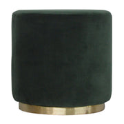 Grey Velvet Footstool with Gold Base - The House Office