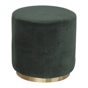 Grey Velvet Footstool with Gold Base - The House Office