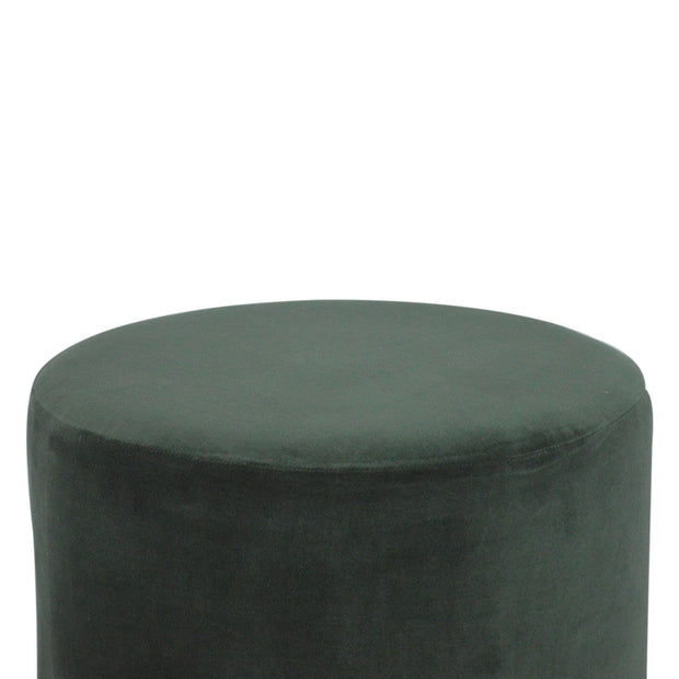 Grey Velvet Footstool with Gold Base - The House Office