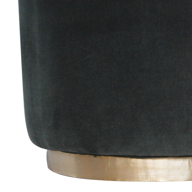 Grey Velvet Footstool with Gold Base - The House Office