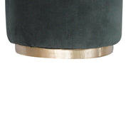 Grey Velvet Footstool with Gold Base - The House Office