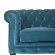 Teal Velvet Double Seated Chesterfield Sofa - The House Office