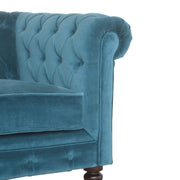 Teal Velvet Double Seated Chesterfield Sofa - The House Office