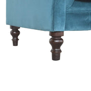 Teal Velvet Double Seated Chesterfield Sofa - The House Office