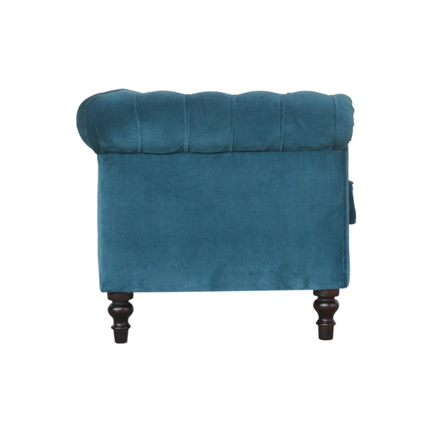 Teal Velvet Double Seated Chesterfield Sofa - The House Office