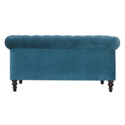 Teal Velvet Double Seated Chesterfield Sofa - The House Office