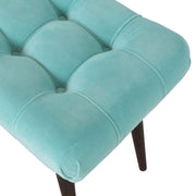 Aqua Cotton Velvet Curved Bench - The House Office