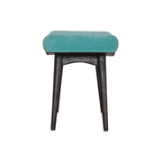 Aqua Cotton Velvet Curved Bench - The House Office