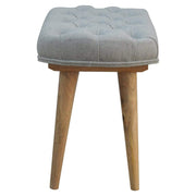 Nordic Style Bench with Deep Buttoned Grey Tweed Top - The House Office