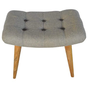 Curved Grey Tweed Bench - The House Office