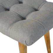 Curved Grey Tweed Bench - The House Office