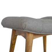 Curved Grey Tweed Bench - The House Office