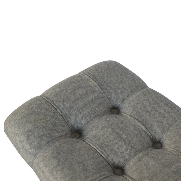 Curved Grey Tweed Bench - The House Office