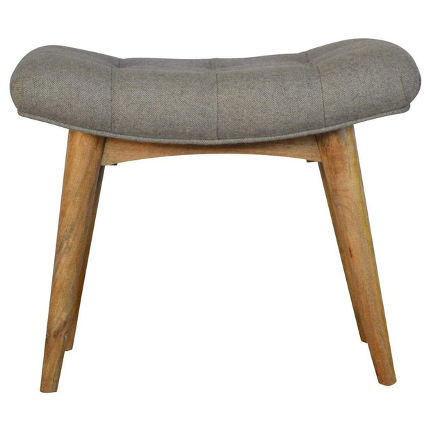 Curved Grey Tweed Bench - The House Office