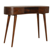 Chestnut Rounded Writing Desk with Two Drawers - The House Office