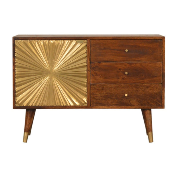Manilla Gold Cabinet with Drawers - The House Office