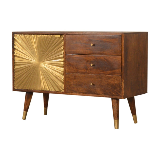 Manilla Gold Cabinet with Drawers - The House Office