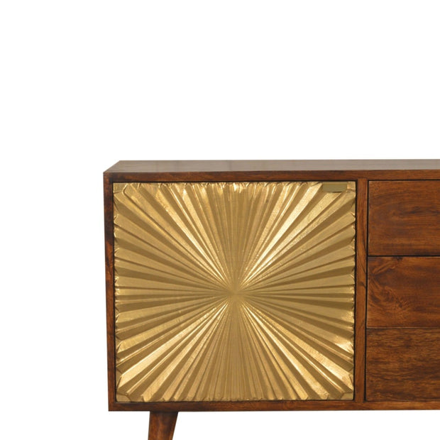 Manilla Gold Cabinet with Drawers - The House Office
