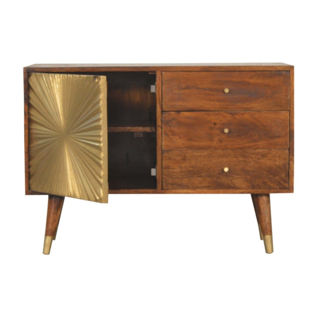 Manilla Gold Cabinet with Drawers - The House Office