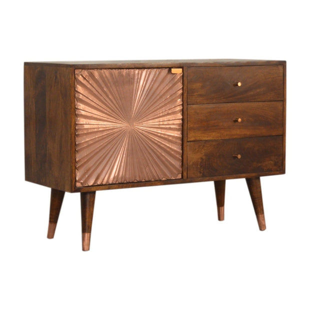 Manilla Copper Cabinet with Drawers - The House Office