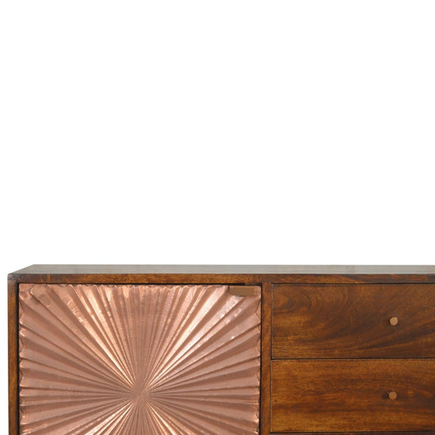 Manilla Copper Cabinet with Drawers - The House Office