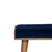 Blue Velvet Tray Style Footstool - The House Office