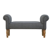 Black Tweed Bench - The House Office