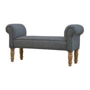 Black Tweed Bench - The House Office