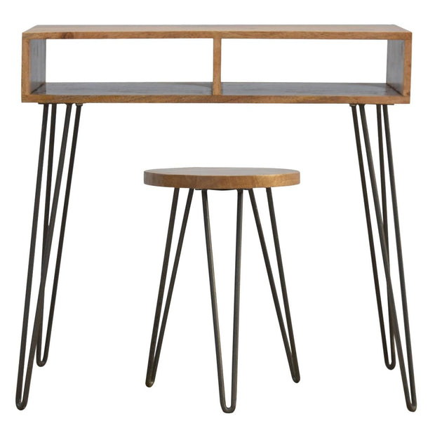 Jern Classic Writing Desk with Open Drawers and Stool - The House Office