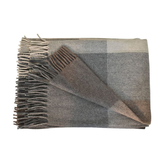 Large Selin Grey Woollen Throw - The House Office