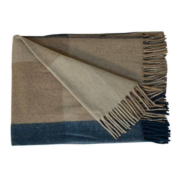 Large Selin Blue Woollen Throw - The House Office