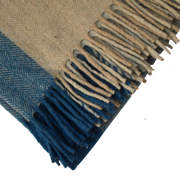 Large Selin Blue Woollen Throw - The House Office