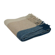 Small Selin Blue Woollen Throw - The House Office