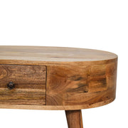 Mini Oak-ish Rounded Coffee Table - The House Office
