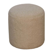 Boucle Cream Round Footstool - The House Office