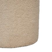 Boucle Cream Round Footstool - The House Office