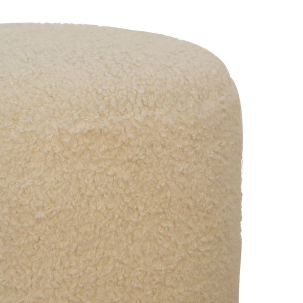 Boucle Cream Round Footstool - The House Office