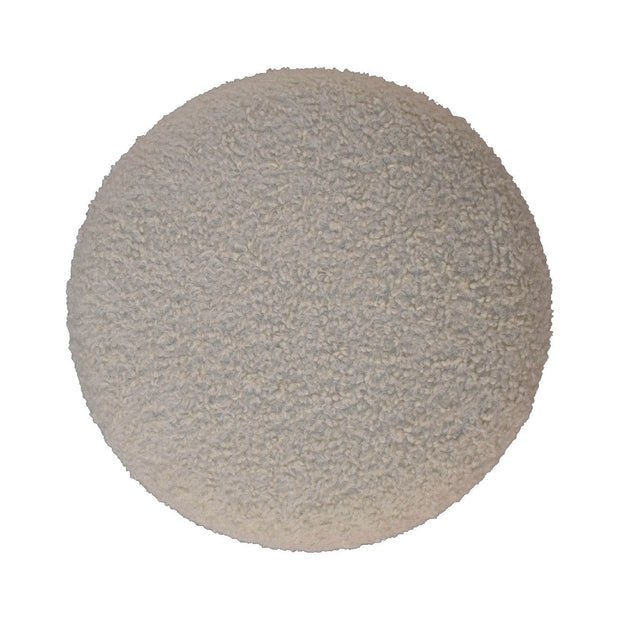 Boucle Cream Round Footstool - The House Office