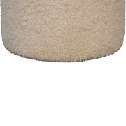 Boucle Cream Round Footstool - The House Office